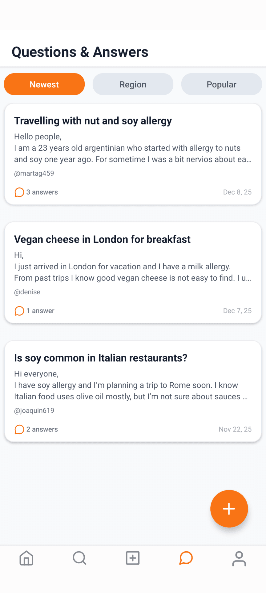 AllergyTrip app screenshot 1