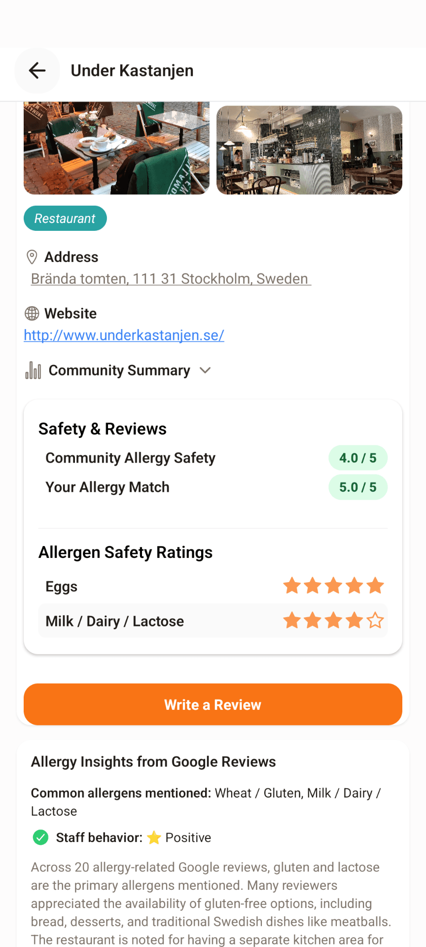 AllergyTrip app screenshot 3